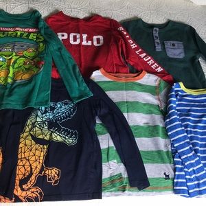 Lot of boys long sleeved shirts, 4T various brands